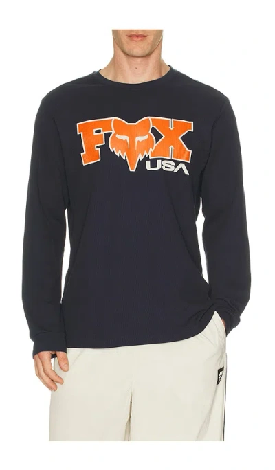 Fox Racing Circa 74 Thermal Long Sleeve Tee In Blue