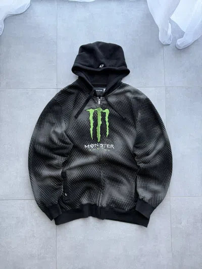 Pre-owned Fox Racing Vintage  Monster Energy Baggy Zip Up Hoodie Y2k In Multi