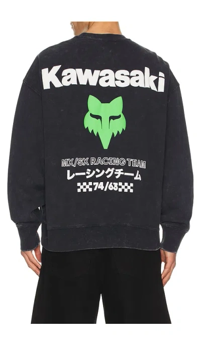 Fox Racing X Kawasaki Heavyweight Fleece Crewneck In Blue
