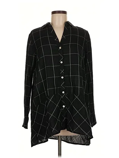 Pre-owned Foxcroft 3/4 Sleeve Blouse In Black