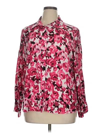 Pre-owned Foxcroft 3/4 Sleeve Blouse In Pink