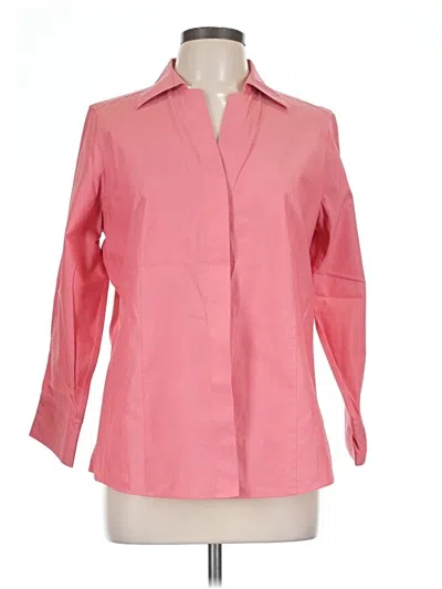 Pre-owned Foxcroft 3/4 Sleeve Blouse In Pink
