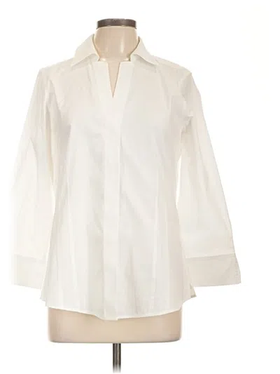 Pre-owned Foxcroft 3/4 Sleeve Blouse In White