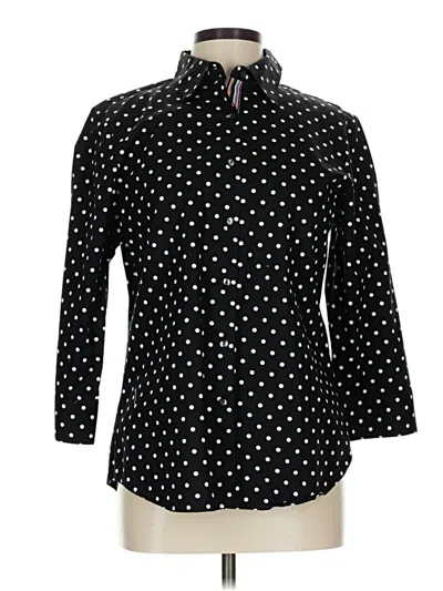 Pre-owned Foxcroft 3/4 Sleeve Button Down Shirt In Black