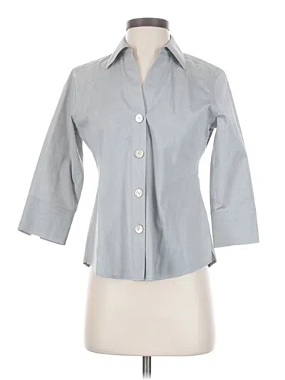 Pre-owned Foxcroft 3/4 Sleeve Button Down Shirt In Gray