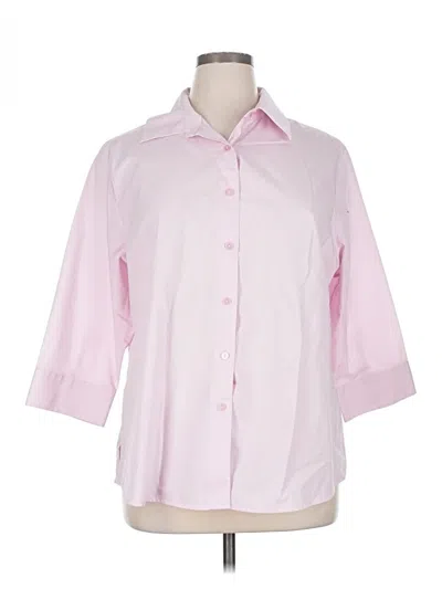 Pre-owned Foxcroft 3/4 Sleeve Button Down Shirt In Pink