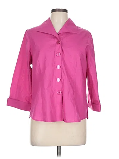 Pre-owned Foxcroft 3/4 Sleeve Button Down Shirt In Pink
