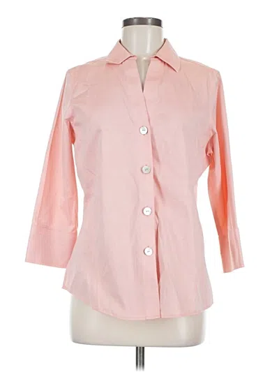 Pre-owned Foxcroft 3/4 Sleeve Button Down Shirt In Pink
