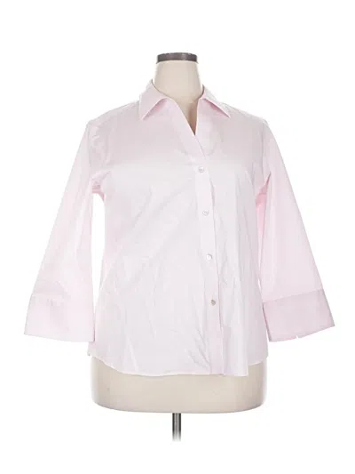 Foxcroft 3/4 Sleeve Button Down Shirt In Pink