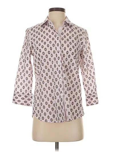 Pre-owned Foxcroft 3/4 Sleeve Button Down Shirt In White