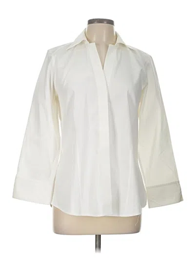 Pre-owned Foxcroft 3/4 Sleeve Button Down Shirt In White