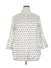 Foxcroft 3/4 Sleeve Button Down Shirt In White