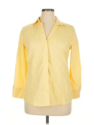 Pre-owned Foxcroft 3/4 Sleeve Button Down Shirt In Yellow