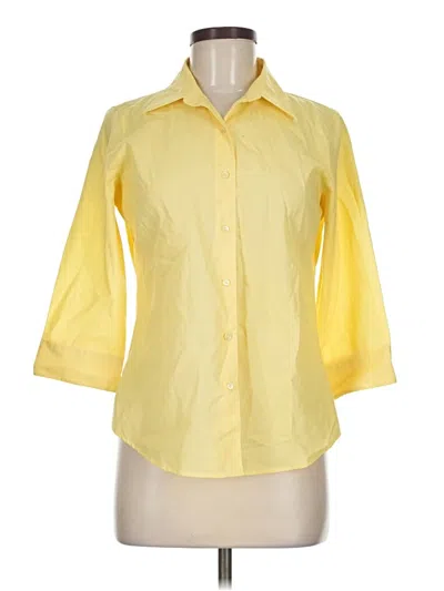 Pre-owned Foxcroft 3/4 Sleeve Button Down Shirt In Yellow