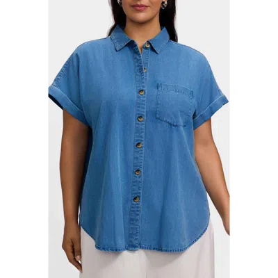 Foxcroft Abigail Denim Shirt In Blue