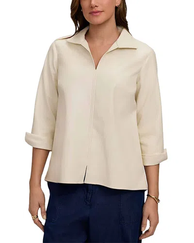 Foxcroft Agnes Faux Leather Shirt In Neutral