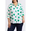 Foxcroft Agnes Polka Dot Cotton Popover Top