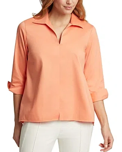 Foxcroft Agnes Popover Top In Melon