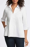 Foxcroft Sophia Jersey Popover Shirt In White
