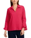 Foxcroft Agnes Split Cuff Popover Blouse In Raspberry