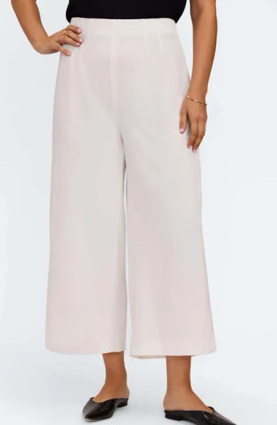 Foxcroft Arlette Wide Leg Crop Crepe Pants In Neutral