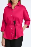 Foxcroft Avery Stretch Button-up Shirt In Ruby Pink