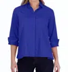 Foxcroft Beatrice Side Button Accent Shirt In Blue