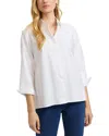 Foxcroft Beatrice Side Button Shirt In Blue