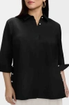 Foxcroft Beatrice Side Button Shirt In Black