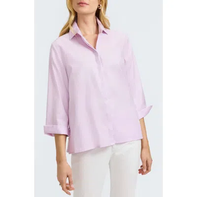Foxcroft Beatrice Side Button Shirt In Orchid Bouquet