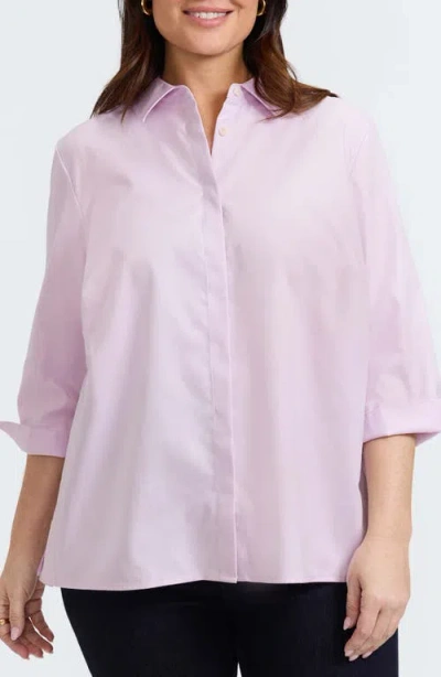 Foxcroft Beatrice Side Button Shirt In Orchid Bouquet