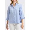 Foxcroft Beatrice Side Button Shirt In Soft Blue
