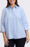 Foxcroft Beatrice Side Button Shirt In Soft Blue