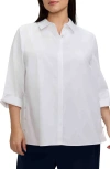 Foxcroft Beatrice Side Button Shirt In White