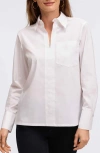 Foxcroft Bella Solid Popover Top In White