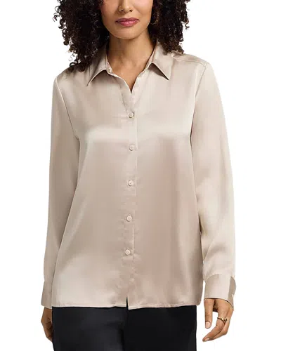 Foxcroft Bianca Long Sleeve Blouse In Neutral