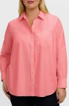 Foxcroft Boyfriend Non-iron Cotton Blouse In Pink