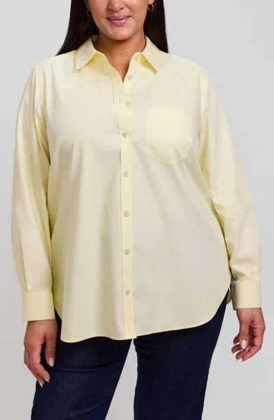 Foxcroft Boyfriend Non-iron Cotton Blouse In Yellow
