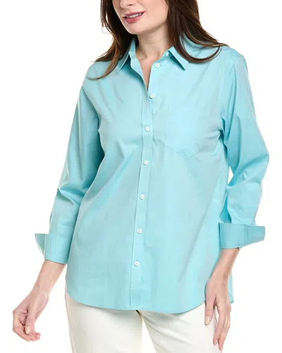 Foxcroft Boyfriend Shirt In Blue