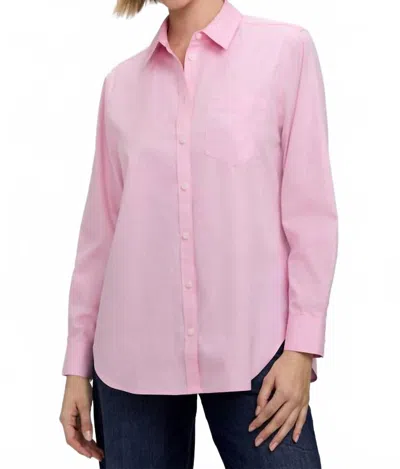 Foxcroft Boyfriend Shirt In Chambray Pink