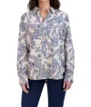 Foxcroft Paisley Print Cotton Blouse In Multi