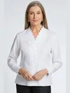 Foxcroft Bridget Button Down Blouse In White/peri In White