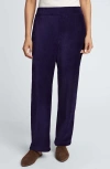 Foxcroft Caden Plush Corduroy Pants In Deep Purple