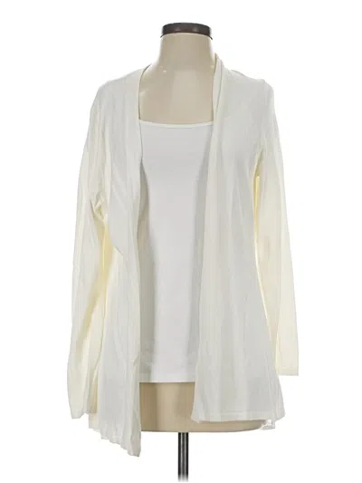 Pre-owned Foxcroft Cardigan Sweater In White