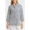 Foxcroft Carolina Crinkled Gingham Cotton Blend Shirt Jacket In Blue