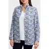 Foxcroft Carolina Floral Embroidered Cotton Button-up Shirt