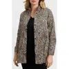 Foxcroft Carolina Leopard Print Cotton Sateen Button-up Shirt In Black