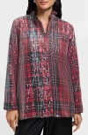 Foxcroft Carolina Plaid Sequin Shirt Jacket In Multi