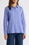 Foxcroft Cassie Plaid Stretch Cotton Button-up Shirt In Iris Bloom