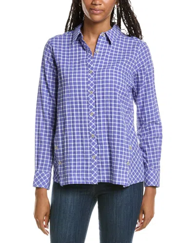 Foxcroft Cassie Warm Plaid Shirt In Purple